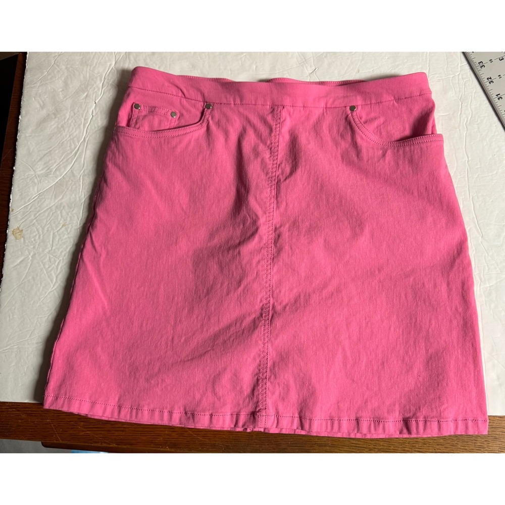 Hearts‎ of Palm Pink Pull On Skort Womens 12 Stretch Five Pocket Skirt Shorts